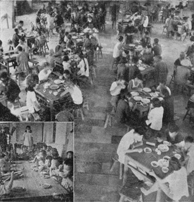 Early in the Great Leap Forward, commune members were encouraged to eat their fill in communal canteens, and later many canteens shut down as they ran out of food and fuel.