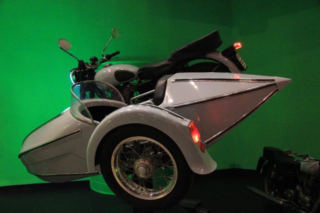 The motorcycle with a sidecar used by Hagrid and Harry in the film