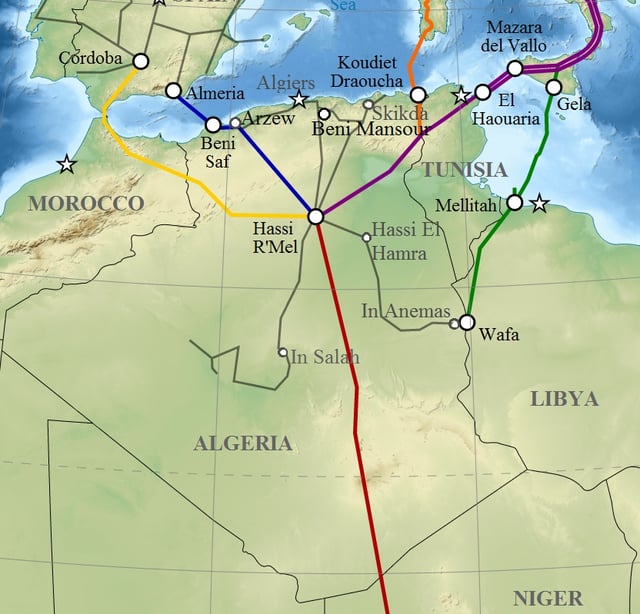 Pipelines across Algeria