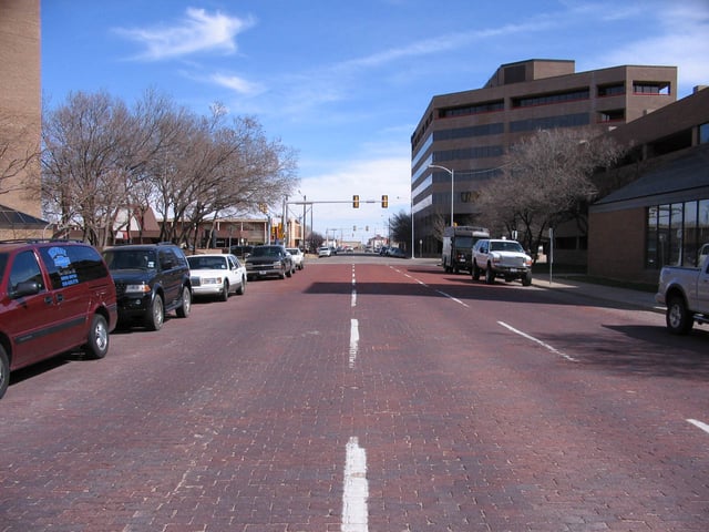 Several streets around Amarillo's downtown area are still paved with bricks.