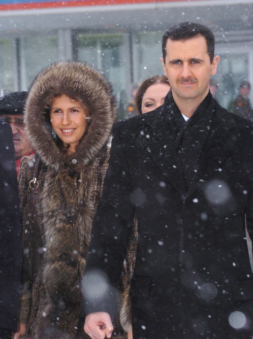 Bashar al-Assad with his wife Asma in Moscow, 27 May 2005