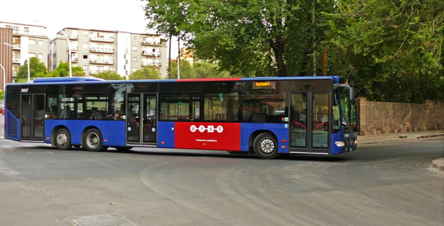A bus of Sardinia public transport authorities (Arst) in Sassari