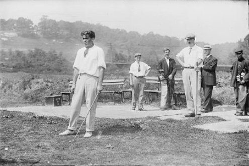 A 1905 golf match with Isaac Mackie (right) at Fox Hills Golf Club, Staten Island, NY