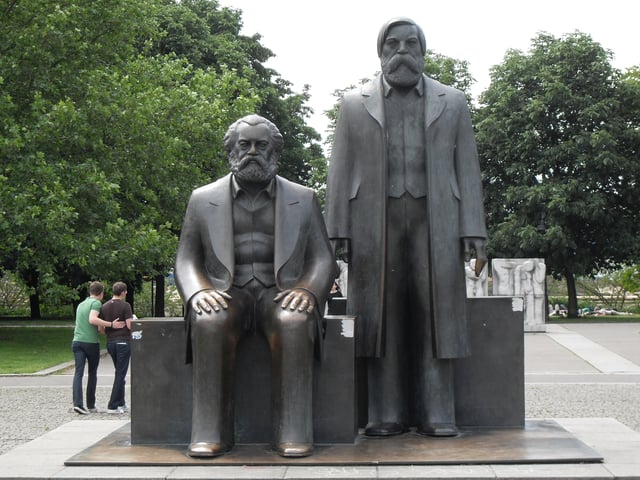 Karl Marx and Friedrich Engels monument in Marx-Engels Forum, Berlin-Mitte, Germany