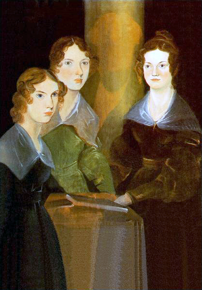 The three Brontë sisters, in an 1834 painting by their brother Branwell Brontë. From left to right: Anne, Emily and Charlotte. (Branwell used to be between Emily and Charlotte, but subsequently painted himself out.)