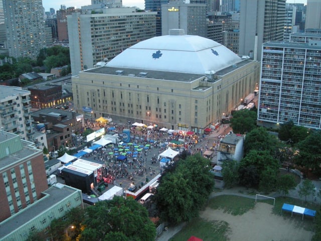 Maple Leaf Gardens, the former home of the Toronto Maple Leafs, after which MLGL was named