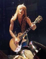 Guitarist Randy Rhoads, performing live with Osbourne in 1980