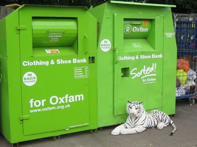 Oxfam clothing and shoe bank in the United Kingdom