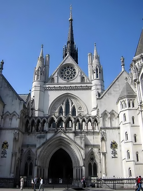 The Royal Courts of Justice, where Denning sat between 1944 and 1956 in the High Court and Court of Appeal and again from 1962 to 1982 as Master of the Rolls