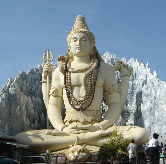 A statue of Shiva in yogic meditation