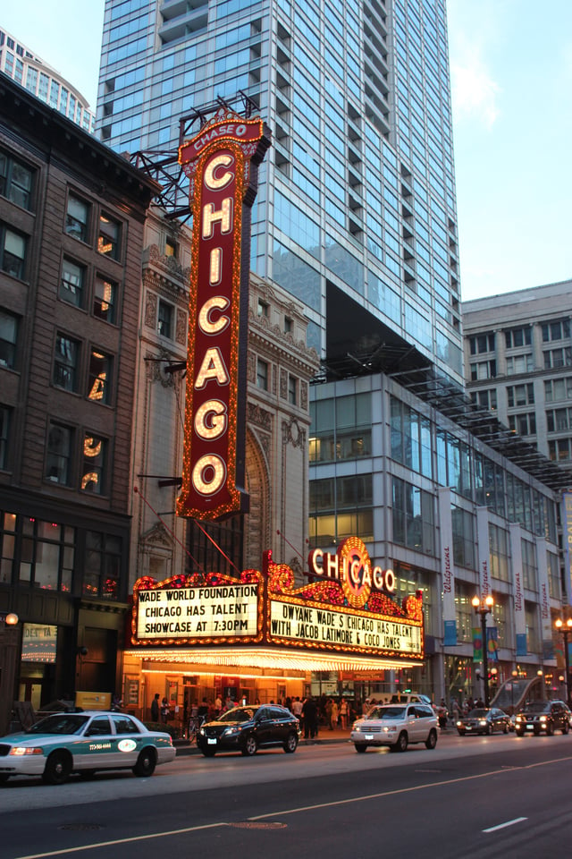 Wade is active in encouraging youth to develop their talents as seen in this talent search at the Chicago Theatre.
