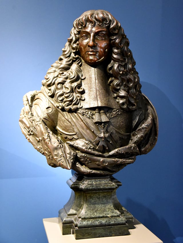 Bronze bust of Louis XIV. Circa 1660, by an unknown artist. From Paris, France. The Victoria and Albert Museum, London.