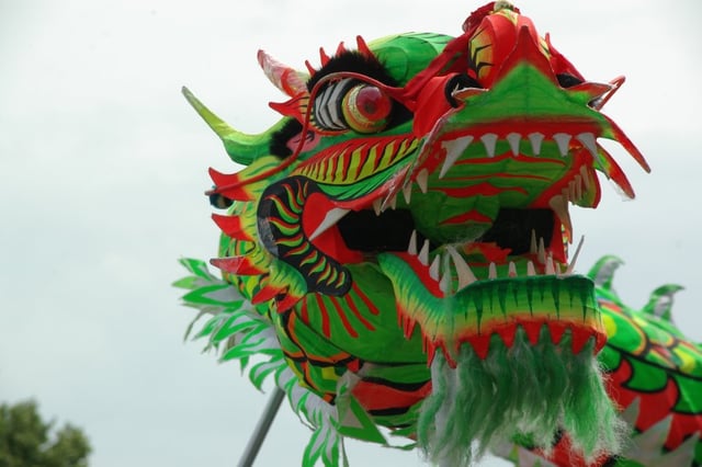 Head of a dragon from a Chinese dragon dance performed in Helsinki in the year 2000