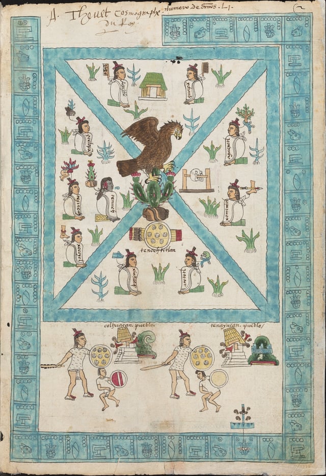 Depiction of the founding myth of Mexico-Tenochtitlan from the Codex Mendoza