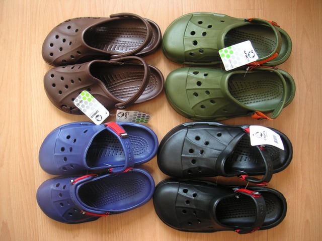 Crocs are made in a variety of colors.