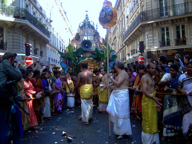 Celebrations of Ganesha by the Tamil community in Paris, France