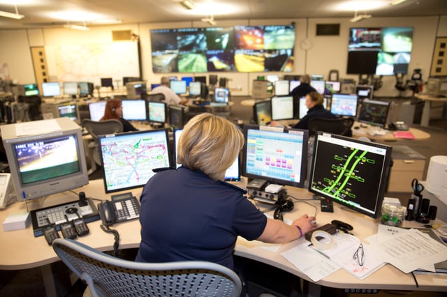 A control room for the M25 J5-7 smart motorway scheme