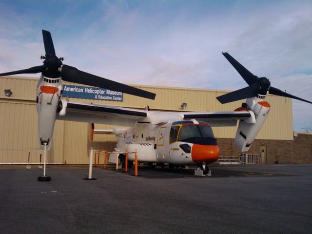 The V-22 Osprey on display at the American Helicopter Museum & Education Center