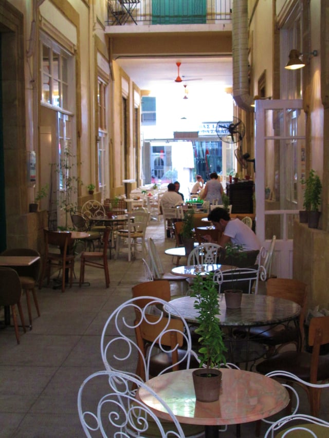Cypriot style café in an arcade in Nicosia