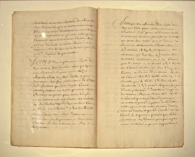 Draft of the 1536 Treaty negotiated between French ambassador Jean de La Forêt and Ibrahim Pasha, a few days before his execution, expanding to the whole Ottoman Empire the privileges received by France in Egypt from the Mamluks before 1518.