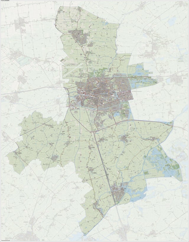 Dutch topographic map of the municipality of Leeuwarden