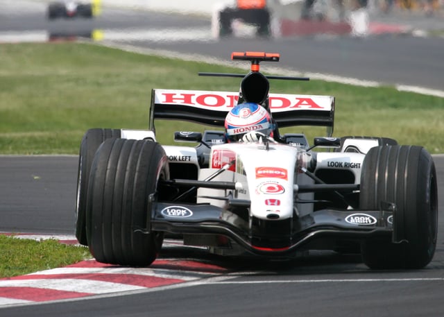 Button at the 2005 Canadian Grand Prix, where he took pole position.