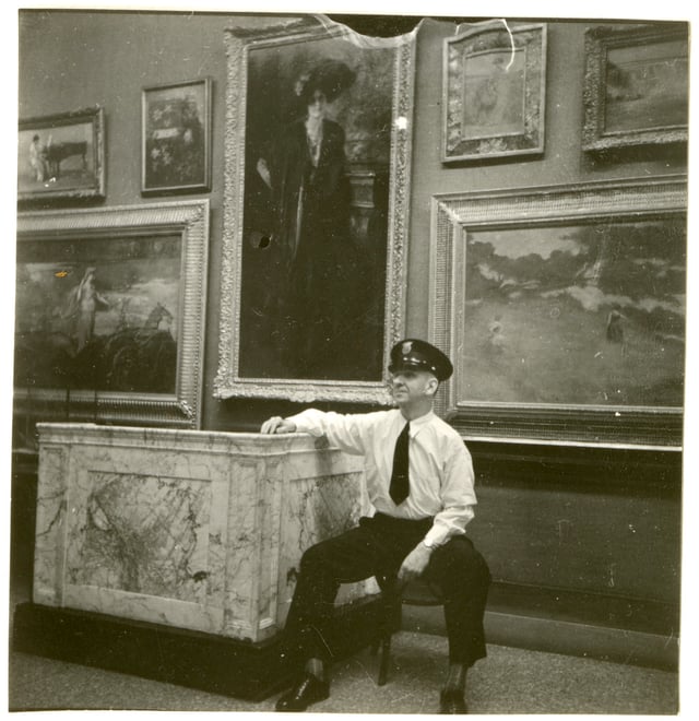 A museum guard in 1935.