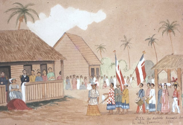 Queen Pōmare IV in 1860. Tahiti was made a French protectorate in 1842, and annexed as a colony of France in 1880.