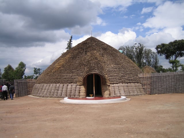 A reconstruction of the ancient King's Palace  at Nyanza.