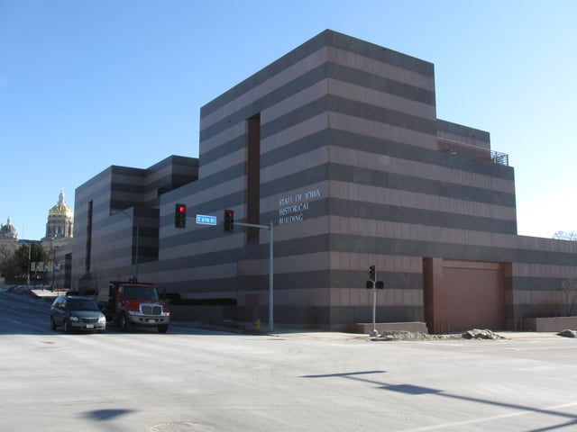 The State of Iowa Historical Museum is near the state capitol in Des Moines' East Village.