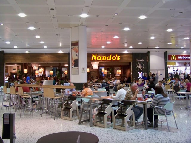 Nando's Restaurant at the White Rose Centre in Leeds, West Yorkshire