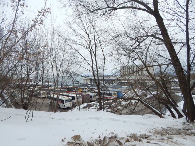 A view to railway station and a bus terminal