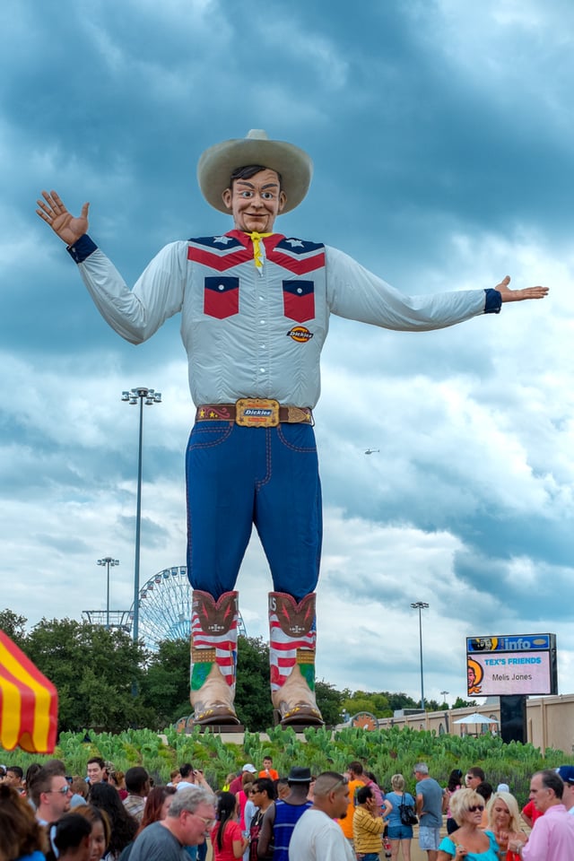 Big Tex, a statue at the Texas State Fair in Fair Park
