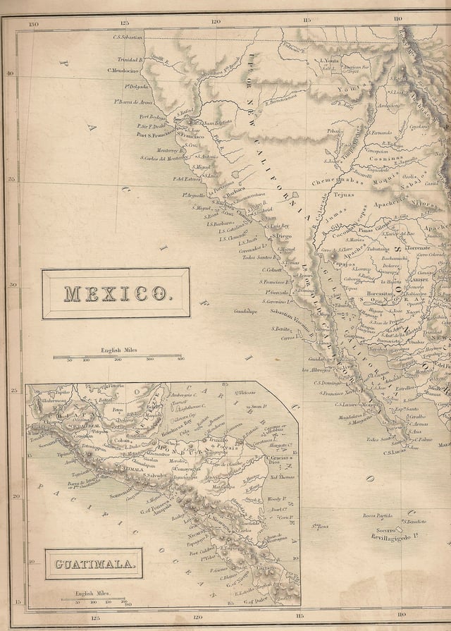 Map showing Utah in 1838 when it was part of Mexico, Britannica 7th edition