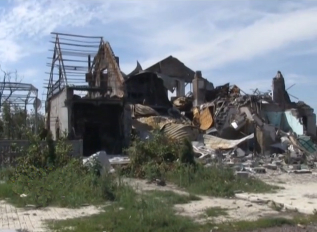 Destroyed house in Donbass, 22 July 2014