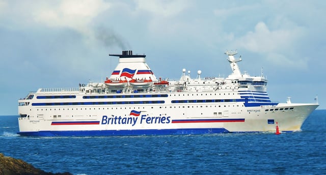 The Brittany Ferries MS Bretagne off Saint-Malo.