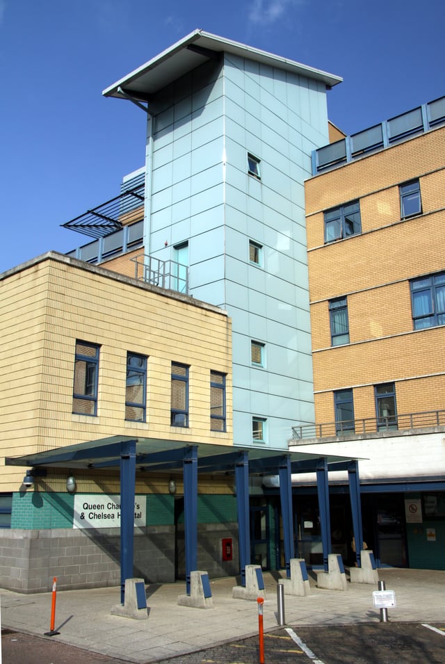 The main entrance of the hospital.