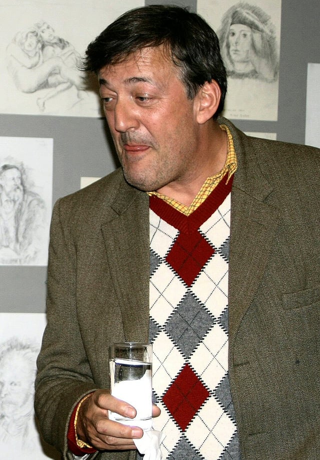 Stephen Fry visits Nightingale House, a care home in London, in December 2009