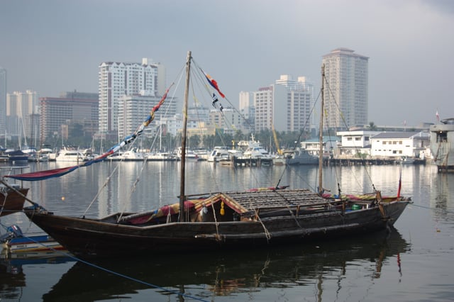 A modern replica of a balangay, an early Austronesian plank-built ship recovered from the Philippines and dated to around 320 AD