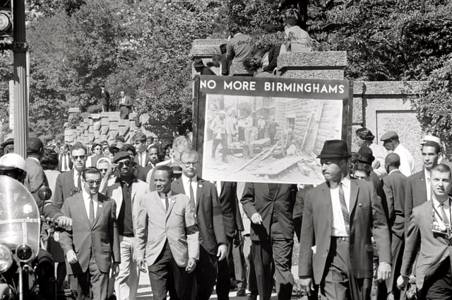 Congress of Racial Equality march in Washington D.C. on September 22, 1963, in memory of the children killed in the Birmingham bombings
