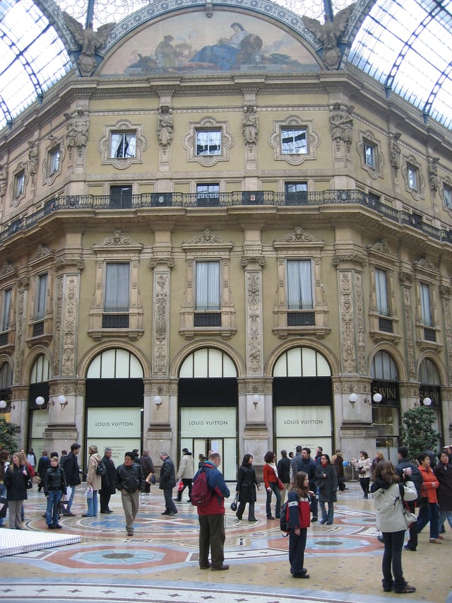 A Louis Vuitton boutique in the Galleria Vittorio Emanuele II, in Milan, Italy.