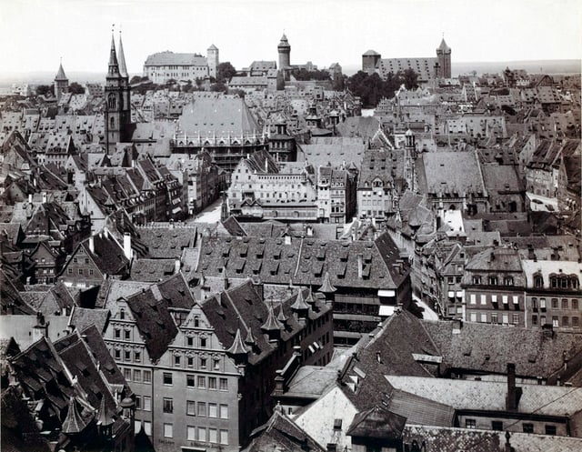 Old town of Nuremberg in the 19th century