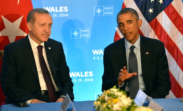 Erdoğan meeting U.S. President Barack Obama during the 2014 Wales summit in Newport, Wales