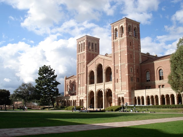 Royce Hall, one of the original four buildings, inspired by Basilica of Sant'Ambrogio