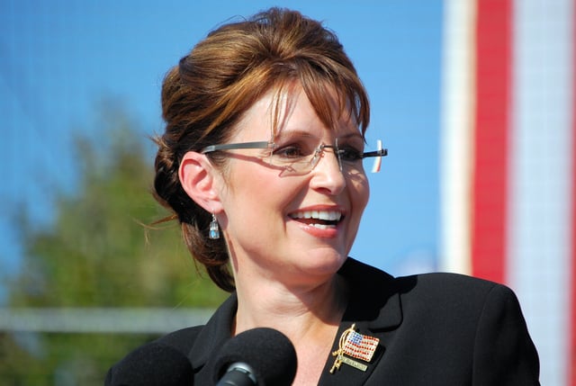 Palin on the campaign trail in 2008