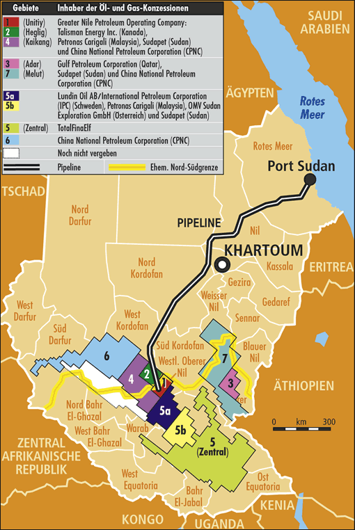 Oil and gas concessions in Sudan – 2004