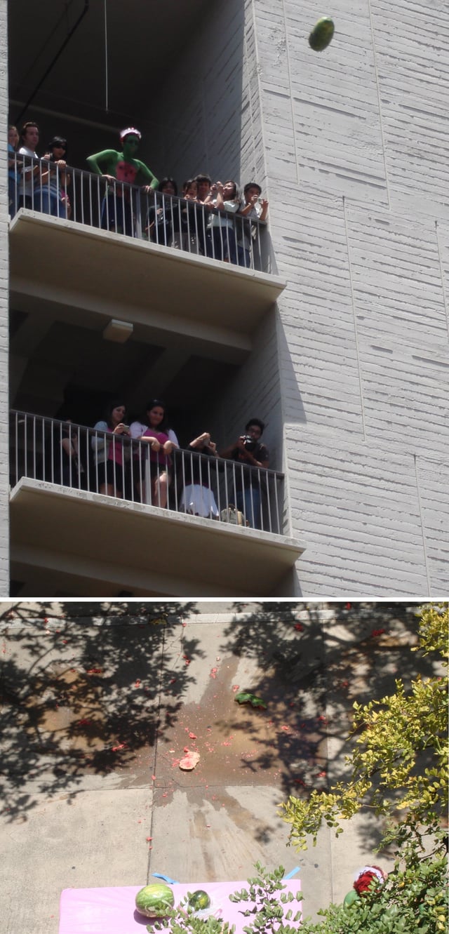 The June 2007 Watermelon Drop, an annual tradition at Revelle College