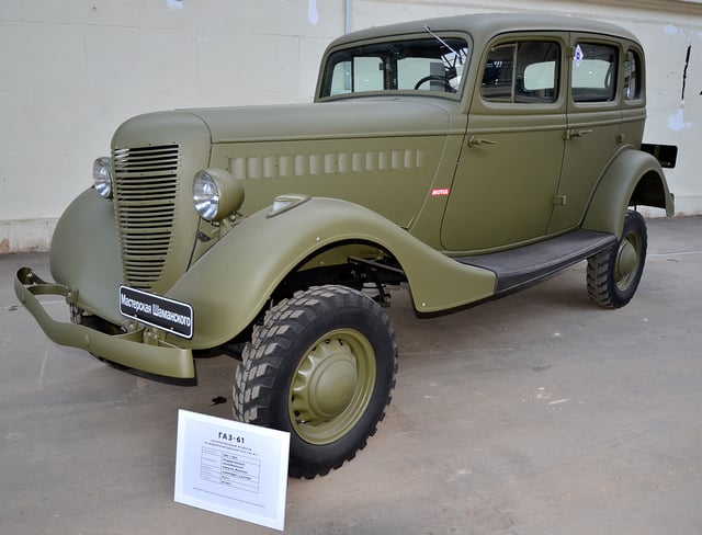 The 1938–1945 GAZ-61 four-wheel drive phaeton (Russia)