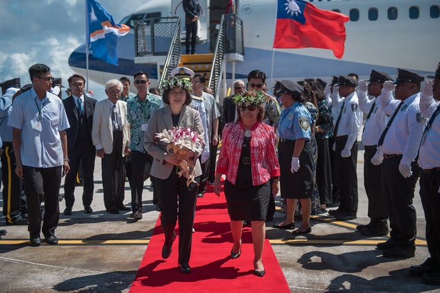 President Hilda Heine with Taiwan President Tsai Ing-wen in October 2017