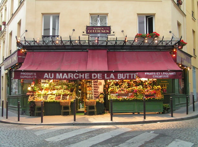 Au Marché de la Butte, Rue des Trois Frères, Paris, used as the location of Monsieur Collignon's shop